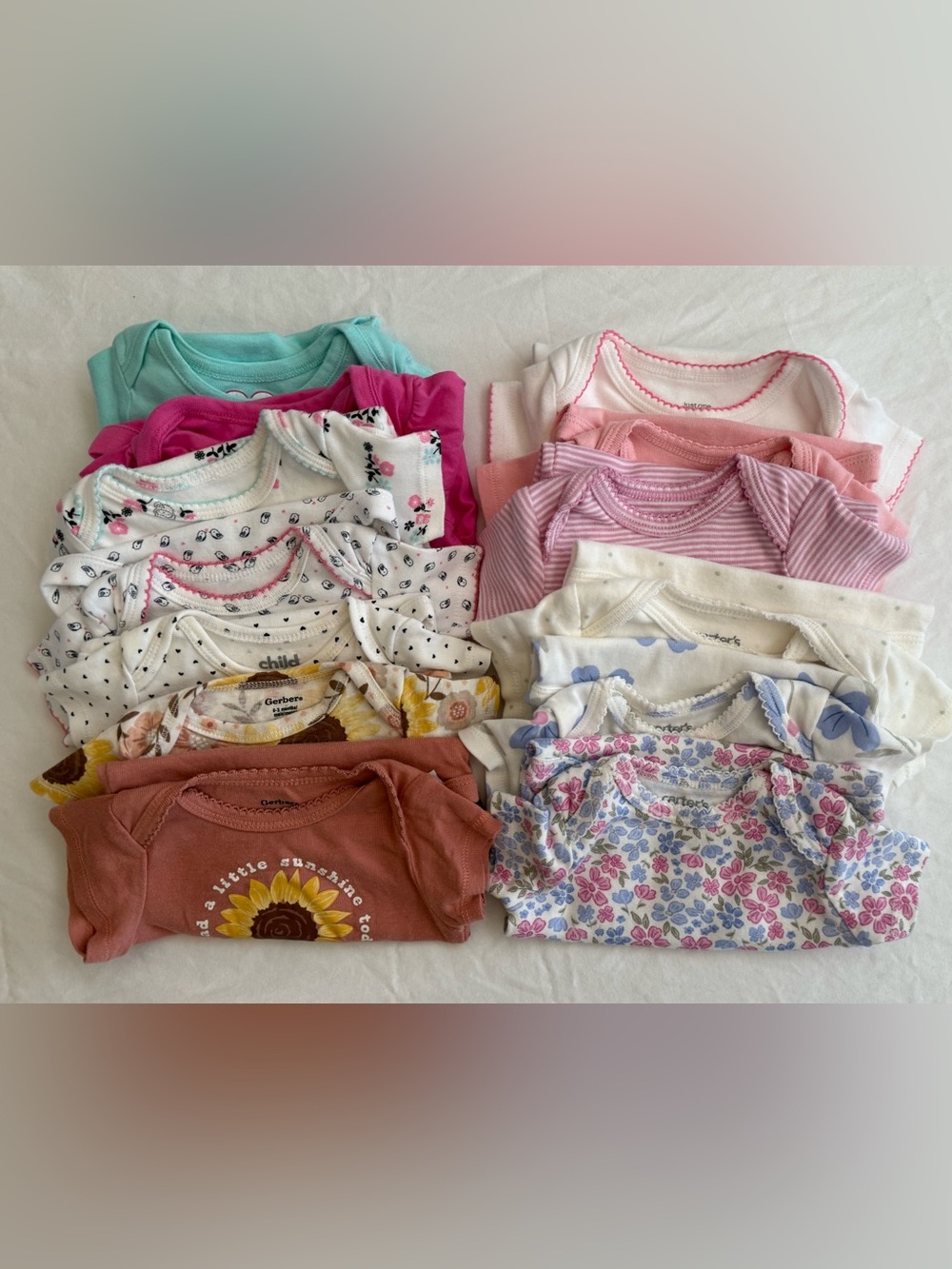 0-3 Month | Baby Girl Bodysuit 13 Piece bundle 
| long sleeve, short sleeve